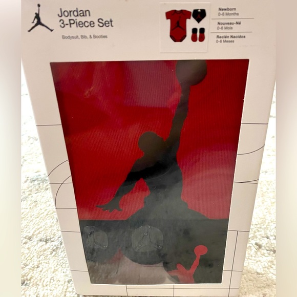 Michael Jordan Other - Boy’s Michael Jordan Basketball 3-Piece Gift Set Bodysuit Booties Bib 0-6 Months